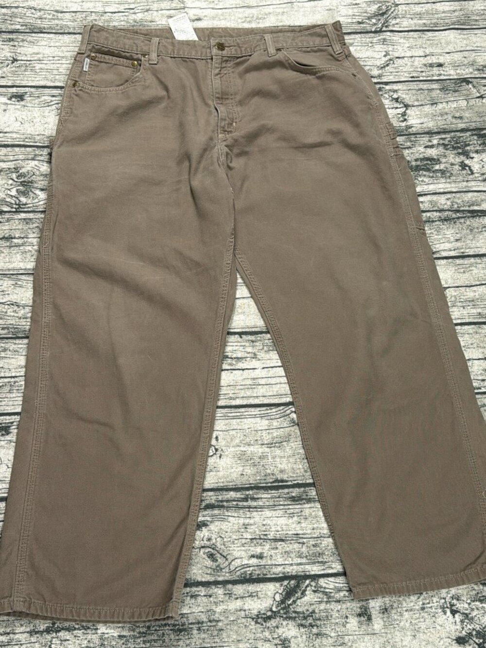 Carhartt B159 MUS Mushroom Carpenter Pants Men's 40x30 Canvas Loose Fit Workwear